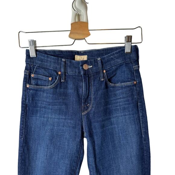 Mother The Looker Skinny Jeans in Clean Sweep Dark Blue Size 24 Like New - Picture 2 of 12